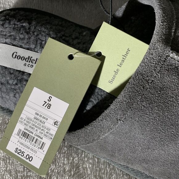 Goodfellow Mens Slippers Small 7/8 Gray Suede - Picture 4 of 6